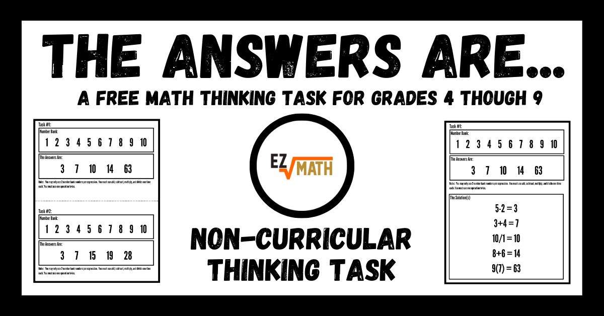Engage Students with ‘The Answers Are…’ Math Activity for Grades 4 to&nbsp;9